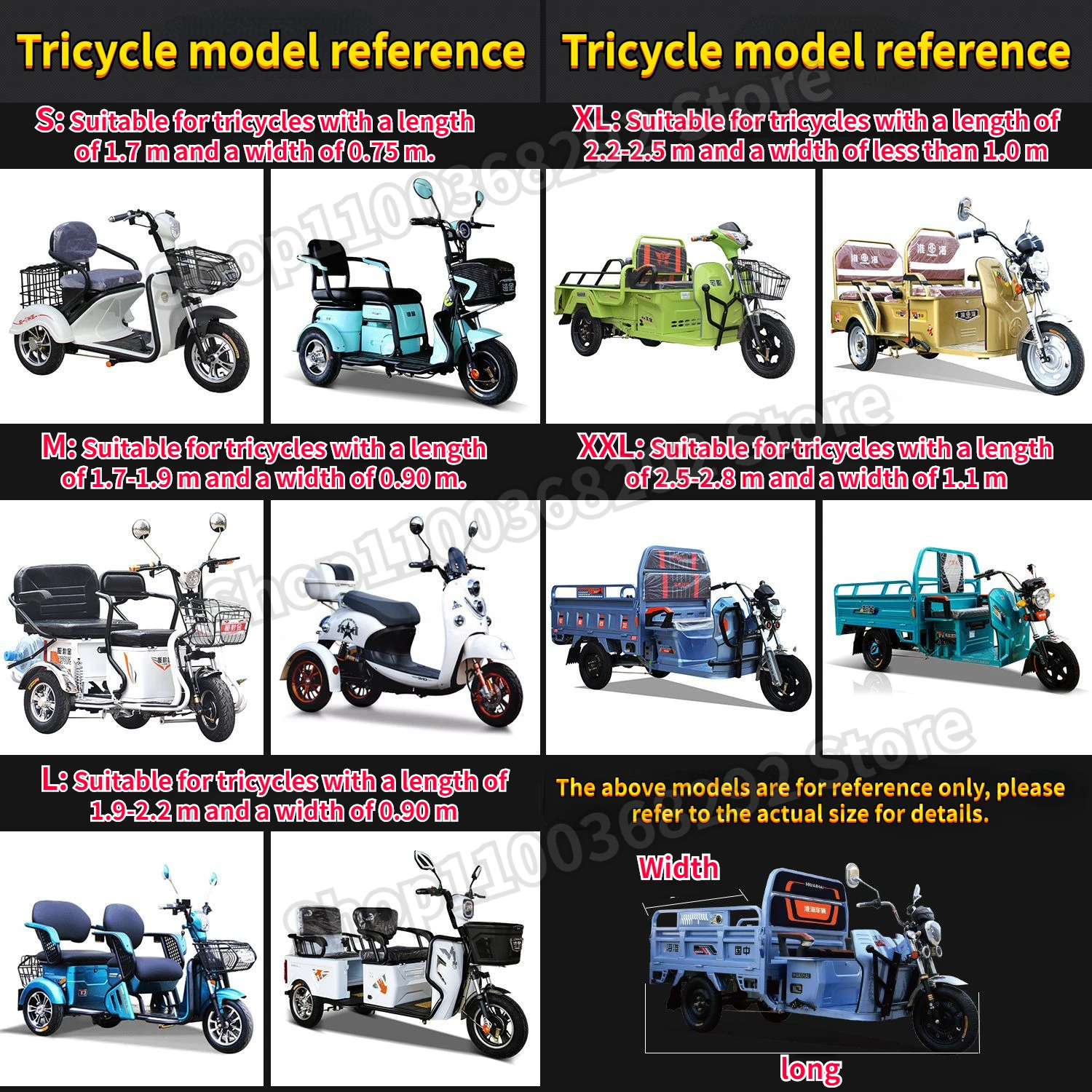 Sarung sepeda roda tiga listrik antiair, S-3XL tebal Universal, penutup sepeda motor tahan debu tahan matahari luar ruangan dalam ruangan