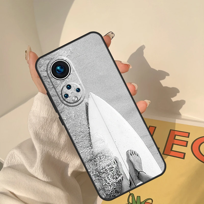 Surf Surfboard Fundas For Huawei P40 Lite P20 P30 P50 Pro P Smart 2021 Nova 9 5T Honor 50 8X 9X 10i Case