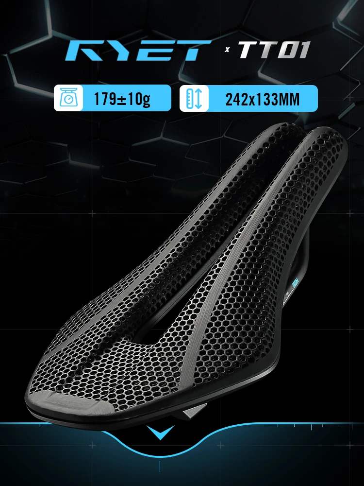AliExpress 2025 RYET TT01 Triathlon Saddle 179g Short Nose Aero Design Carbon Reinforced Nylon Shell 7x9mm Carbon Rail For Time Trial Bike