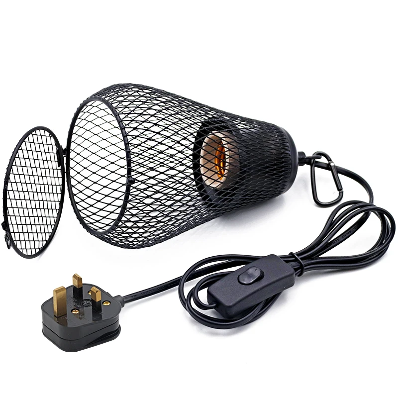 Pet Reptile Heating Cage Cover Heat Lamp Infrared Ceramic Pet Coop Heater Kit Heater Guard for Chicken Lizard Turtle Brooder