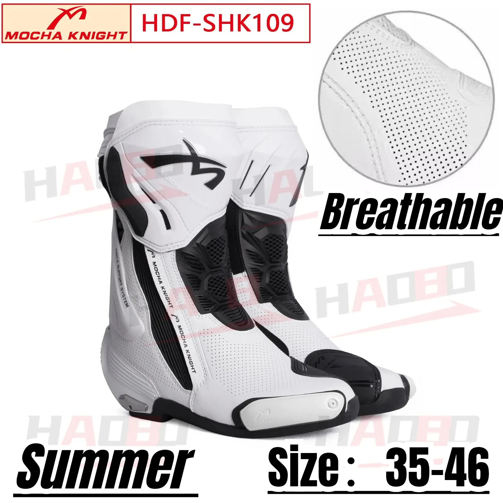 

MOCHA SH109 Motocross Boots Perforated Summer Breathable BOTAS Motorcycle Knight Professional Track Riding Shoes CE Certified