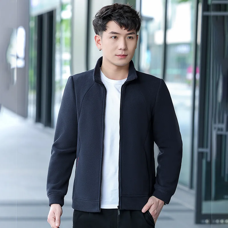 معطف صوف مريح ودافئ مقاوم للبرودة وياقة واقفة سترة صيد خارجية للرجال للخريف والشتاء معطف كاجوال للأعمال