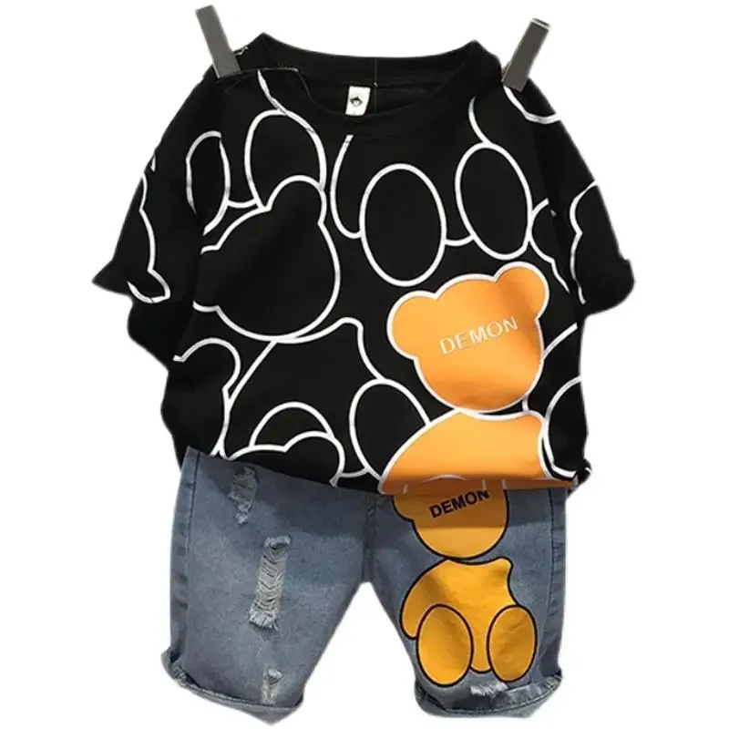 2022 neue Jungen Sommer Kleidung Kinder T-shirt Kurzarm + Hosen Set 2 stück Set Kinder Baby Jungen Kleidung 2-10 jahre