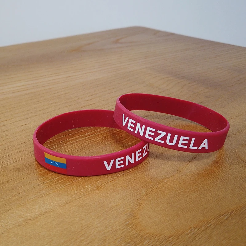 2pcs Venezuela National Flag Wristbands Sports Silicone Bracelet Men Women Rubber Band Patriotic Commemorative Fashion Accessory