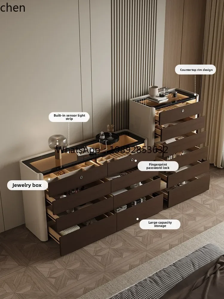 

light luxury bedroom storage cabinet chest closet jewelry display locker with lock