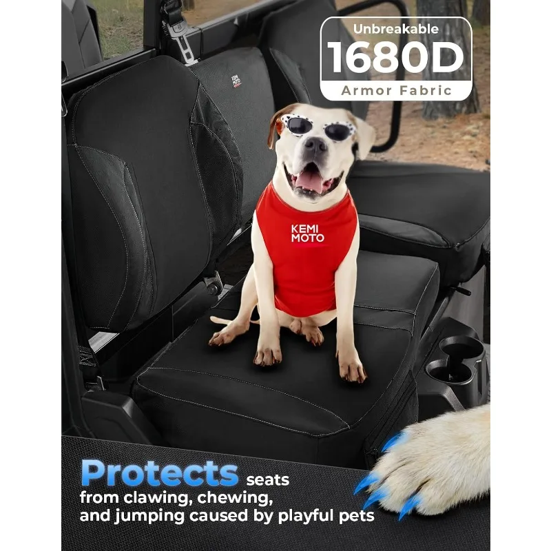 مجموعة غطاء مقعد UTV Wingback متوافقة مع Polaris Ranger Crew XP 1000 2022-2025، 1680D Oxford Fabric Pet Toenail Proo