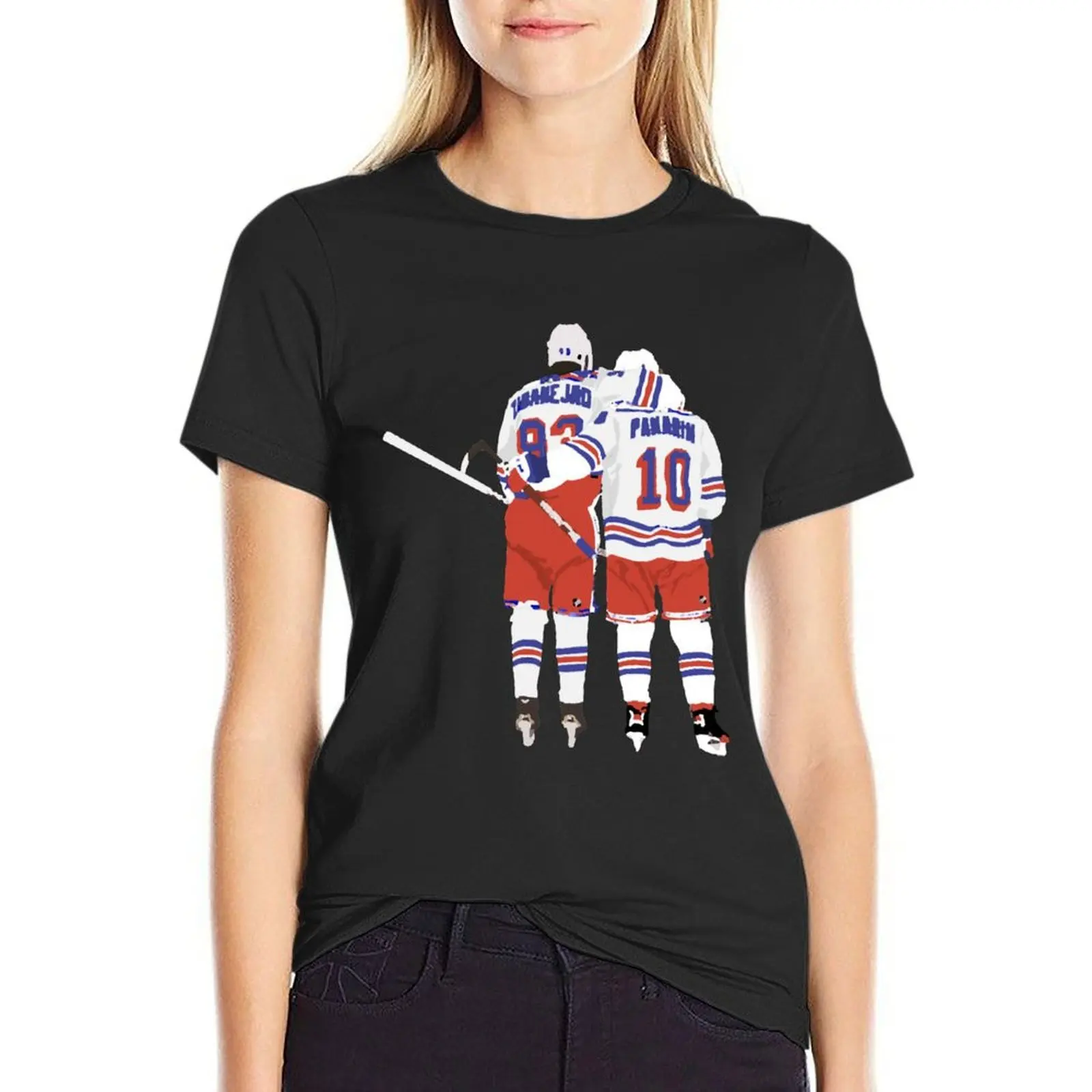 

Mika zibanejad and Artemi Panarin T-Shirt customizeds quick-drying animal print shirt for girls Women's tee shirt