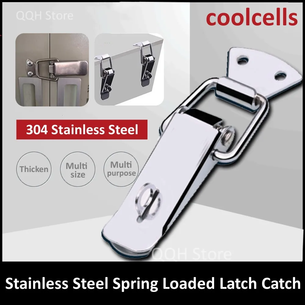 Multi Size Mini Stainless Steel Cabinet Boxes Spring Loaded Latch Catch Toggle Clamp Hasp Lock For Chest Box Gift Suitcase Case