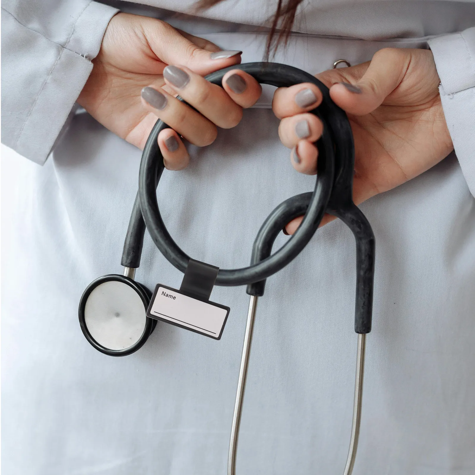 6Pcs Stethoscope Name Tags Double-Sided ABS Clip Design Portable Identification Labels for Doctor Nurse Hospital Use
