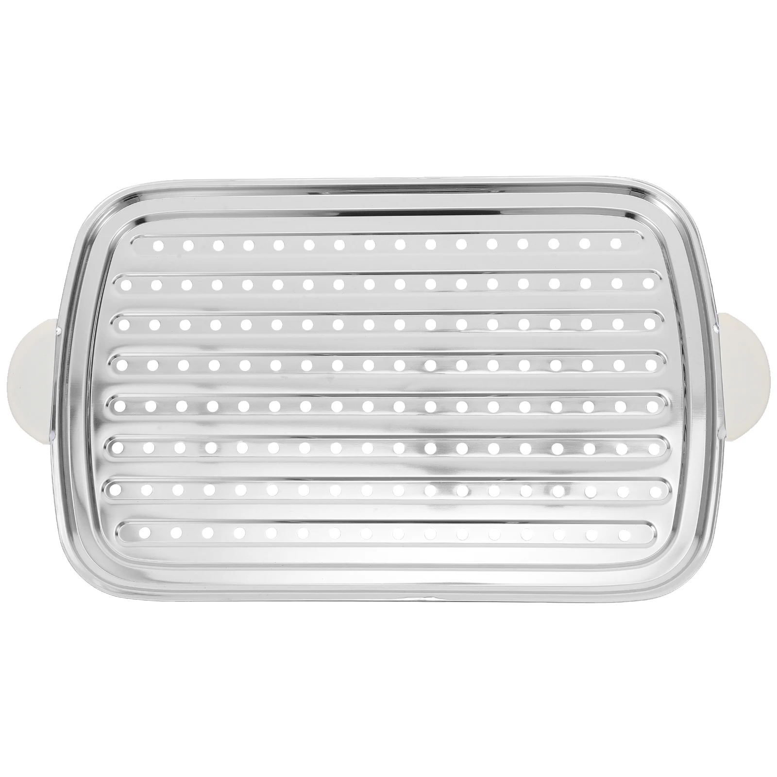 

Heavy Duty Stainless Steel Steamer Plate with Raised Edge Prevents Food from Spilling Ideal for Dumplings and Buns