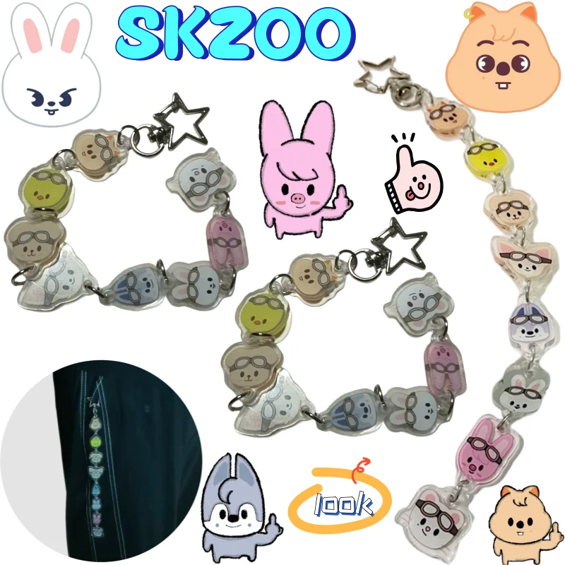 

SKZOO Wolf chan Leebit Dwaekki Jiniret high-quality cartoon acrylic keychain with HD printing creative student backpack pendant