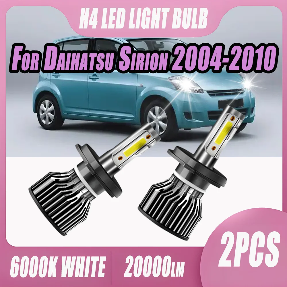 

2pcs 120W 6000K High Low Beam H4 LED Headlight Bulbs Auto Lights 12V Car Head Lamps Plug and Play For Daihatsu Sirion 2004-2010