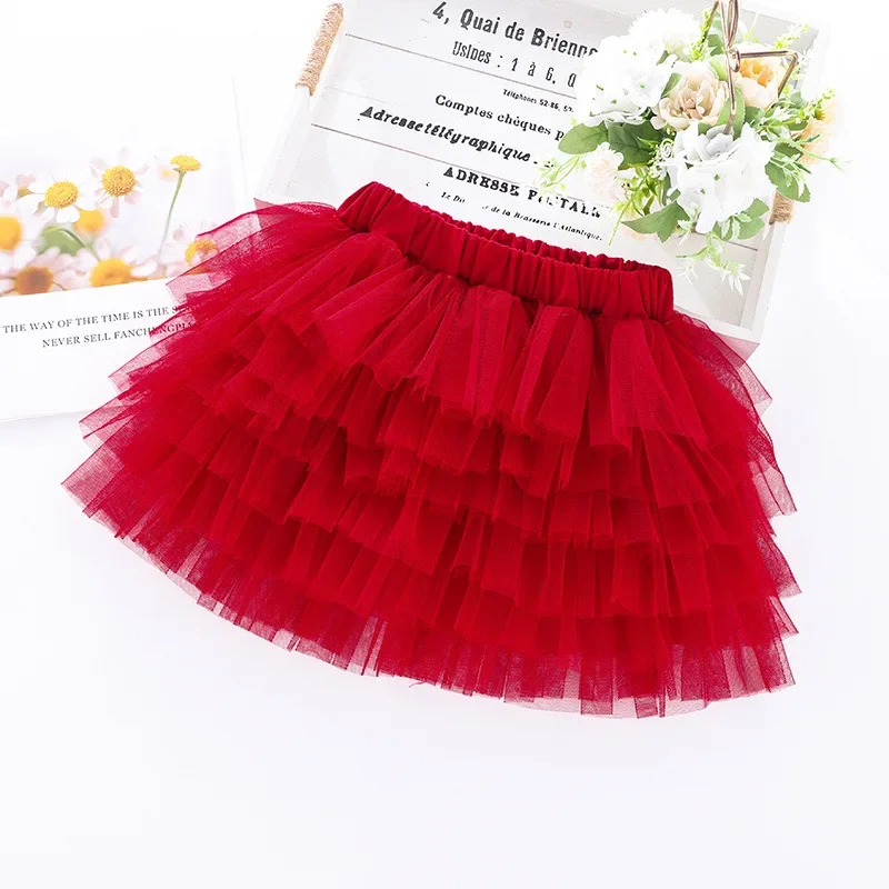 Jupe tutu en tulle pour petites filles, jupon de ballet pelucheux pour enfants, vêtements de princesse pour la danse de fête