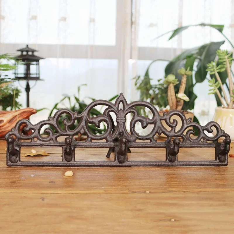 European Vintage Creative Coat Row Hook Cast Iron Hook Black Coat Hook Fitting Room Bathroom Wall Hanging Coat