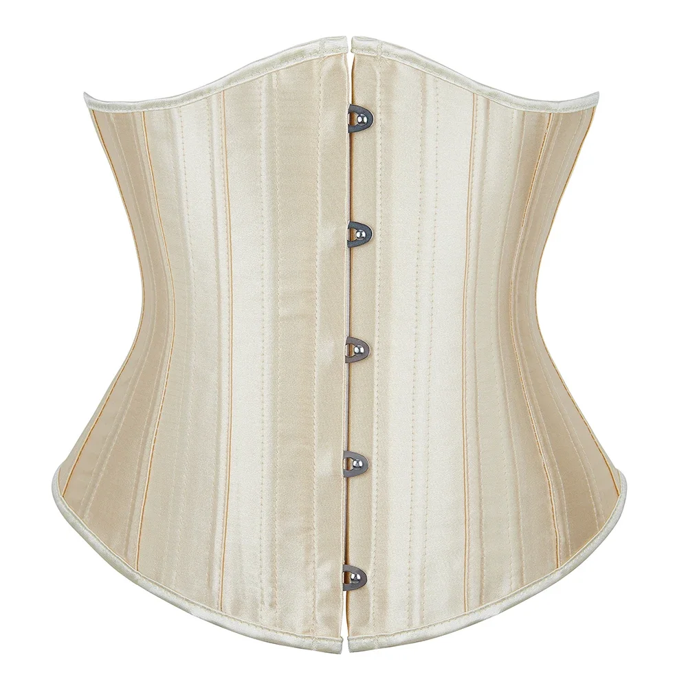 

Solid Underbust Corset Spiral Steel Boned Corsets Satin Waist Slimming Korset Front Busk Weight Loss Gothic Daily Busiter