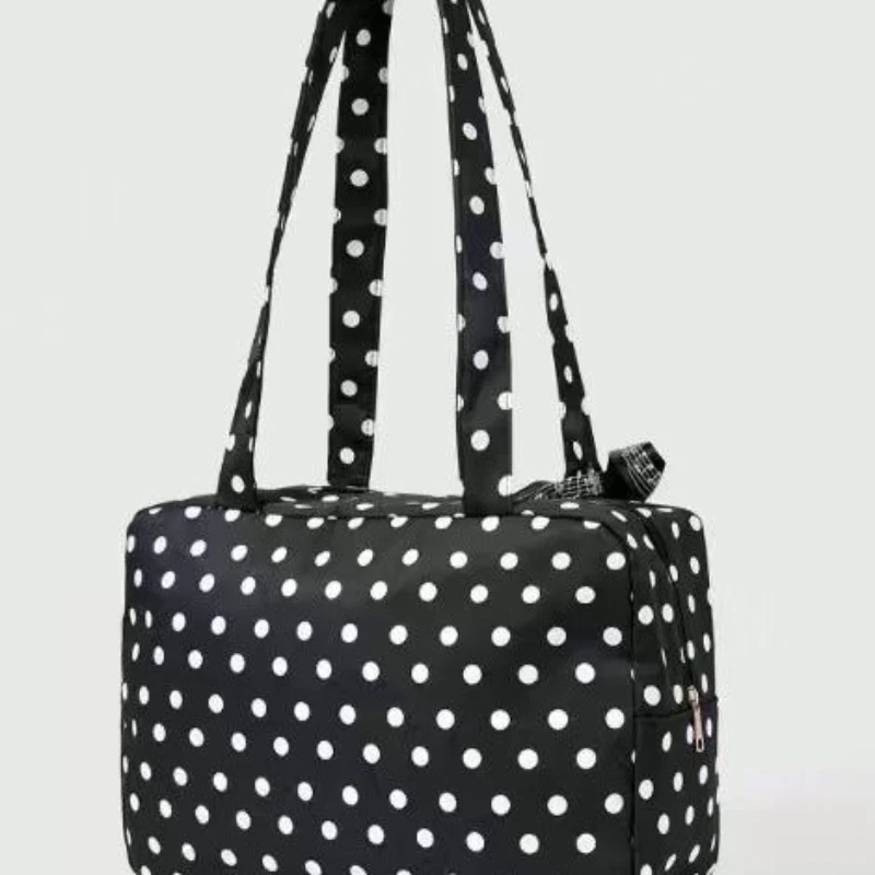 Piano Lace Patchwork Musical Note Butterfly Knot Bag Polka Dot Design Simple Tote Handbag Large Capacity Daily Shoulder Bag