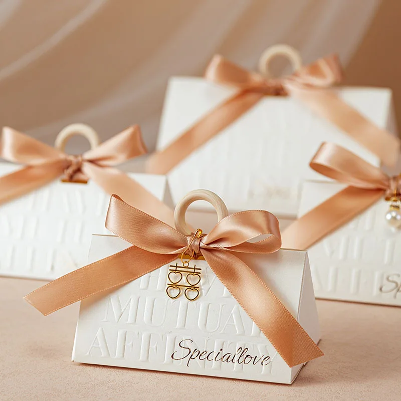 Special Love Gift Box with Ribbon for Wrapping Cookies and Candy Box Sweet Wishes Happy Wedding Party Decor Bridal Shower