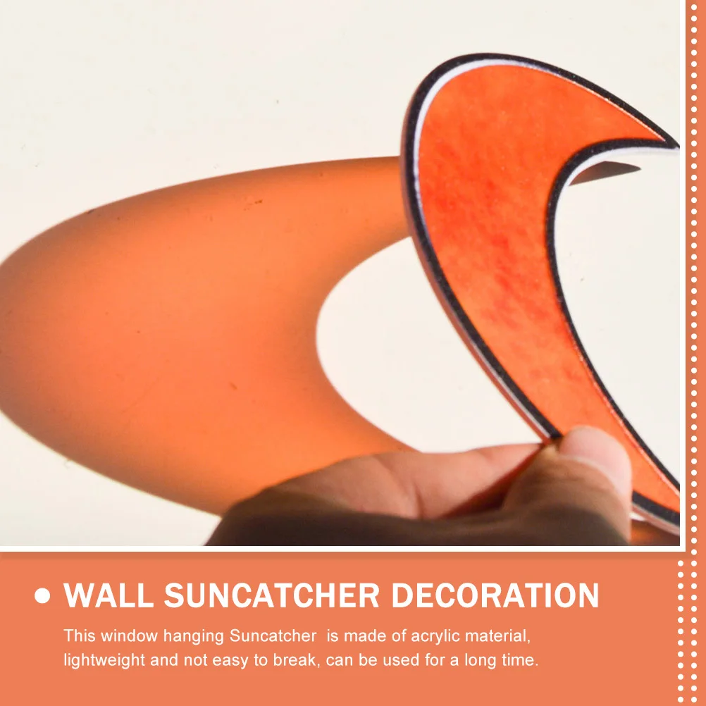 

2Pcs Wall Hanging Stained Acrylic Moon Window Pendant Decorative Light Filter for Living Room Bedroom Decor Stained Acrylic Moon