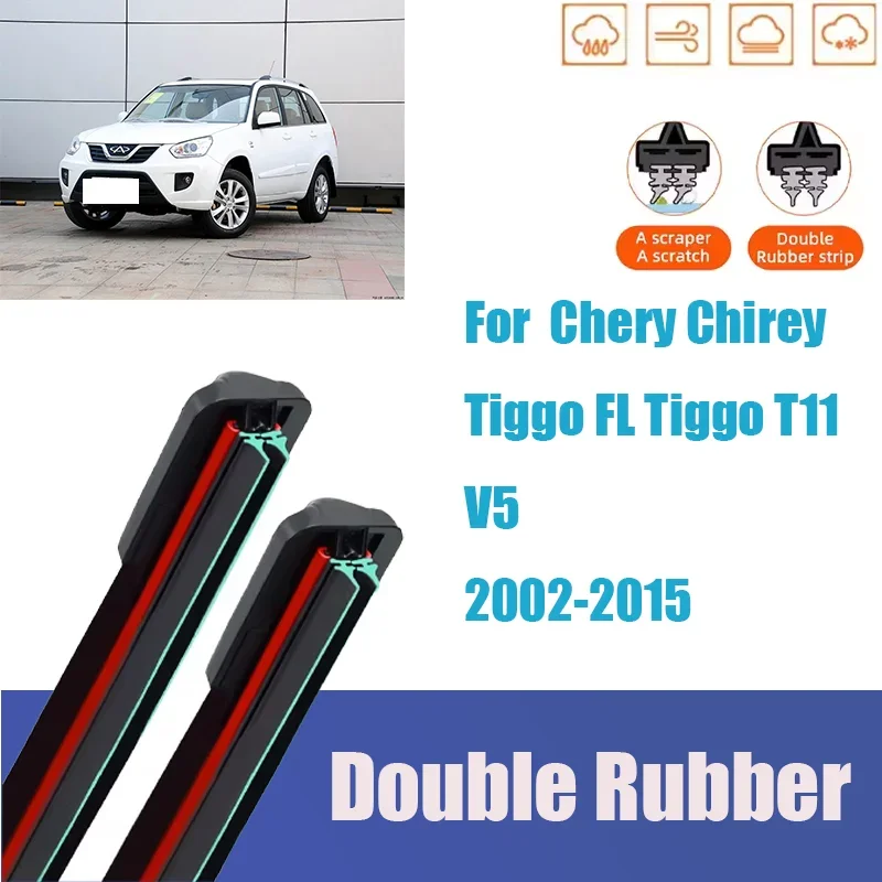 

For Chery Chirey Tiggo FL Tiggo T11 V5 Front Windshield Wiper Parts General Autos Multifunctional Soft Double Rubber Autos Mute