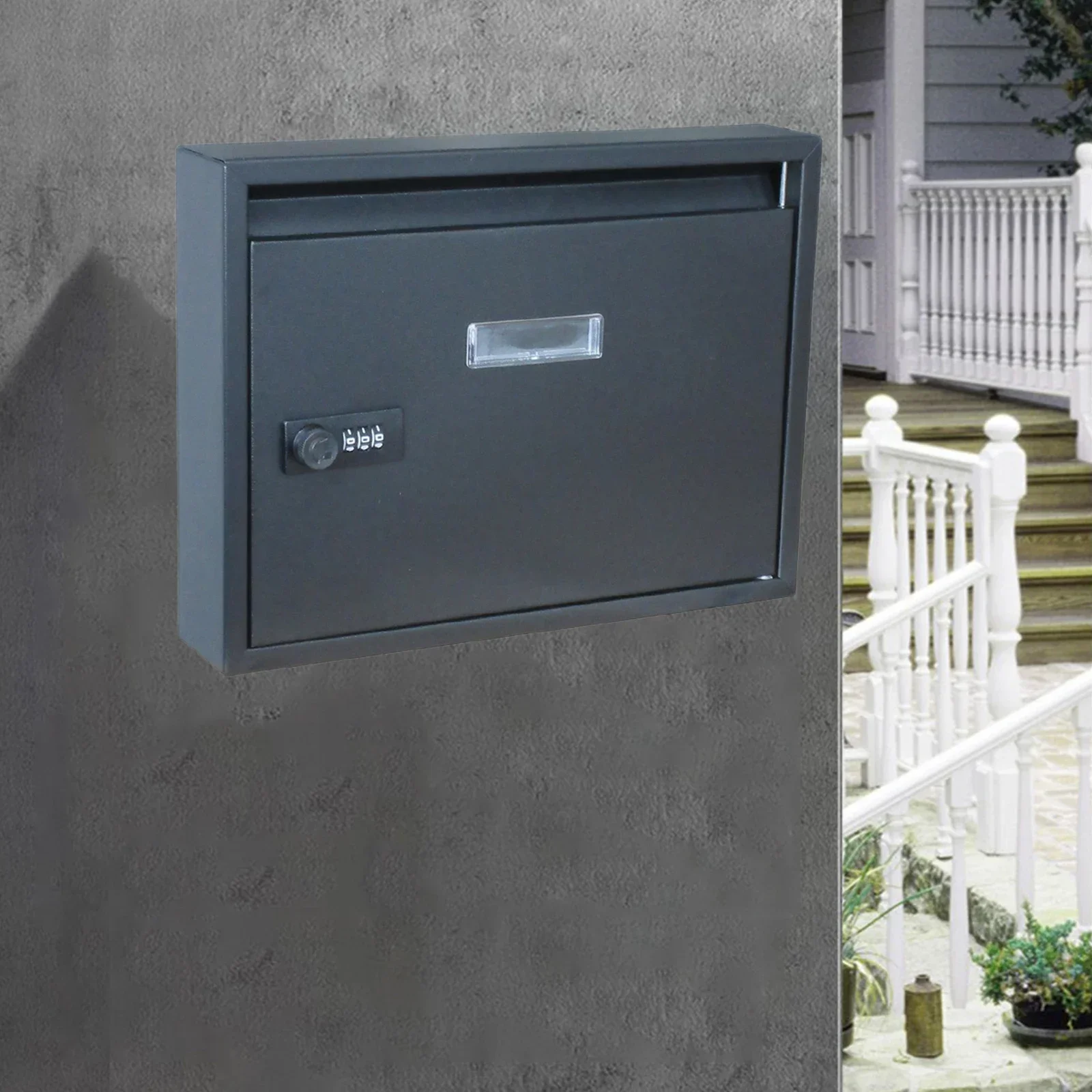 Metal Mailbox Post Lockable Mail Box Hanging Suggestion Box Front Door Gate Secure  Storage Outdoor Decoration Password lock