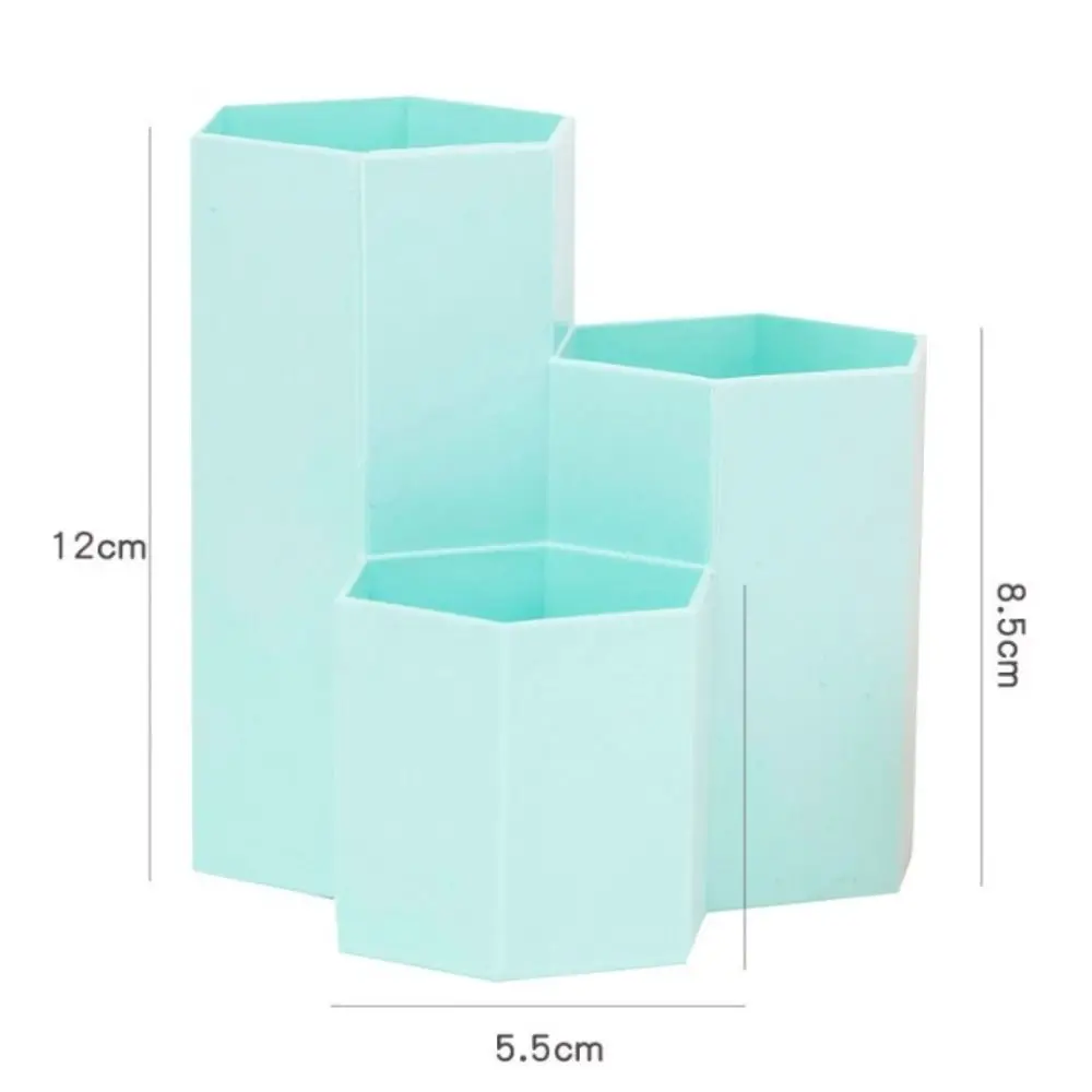 INS Storage Box Pen Holder 3-Grid Simple Pencil Case Large-capacity Desktop Organizer Student