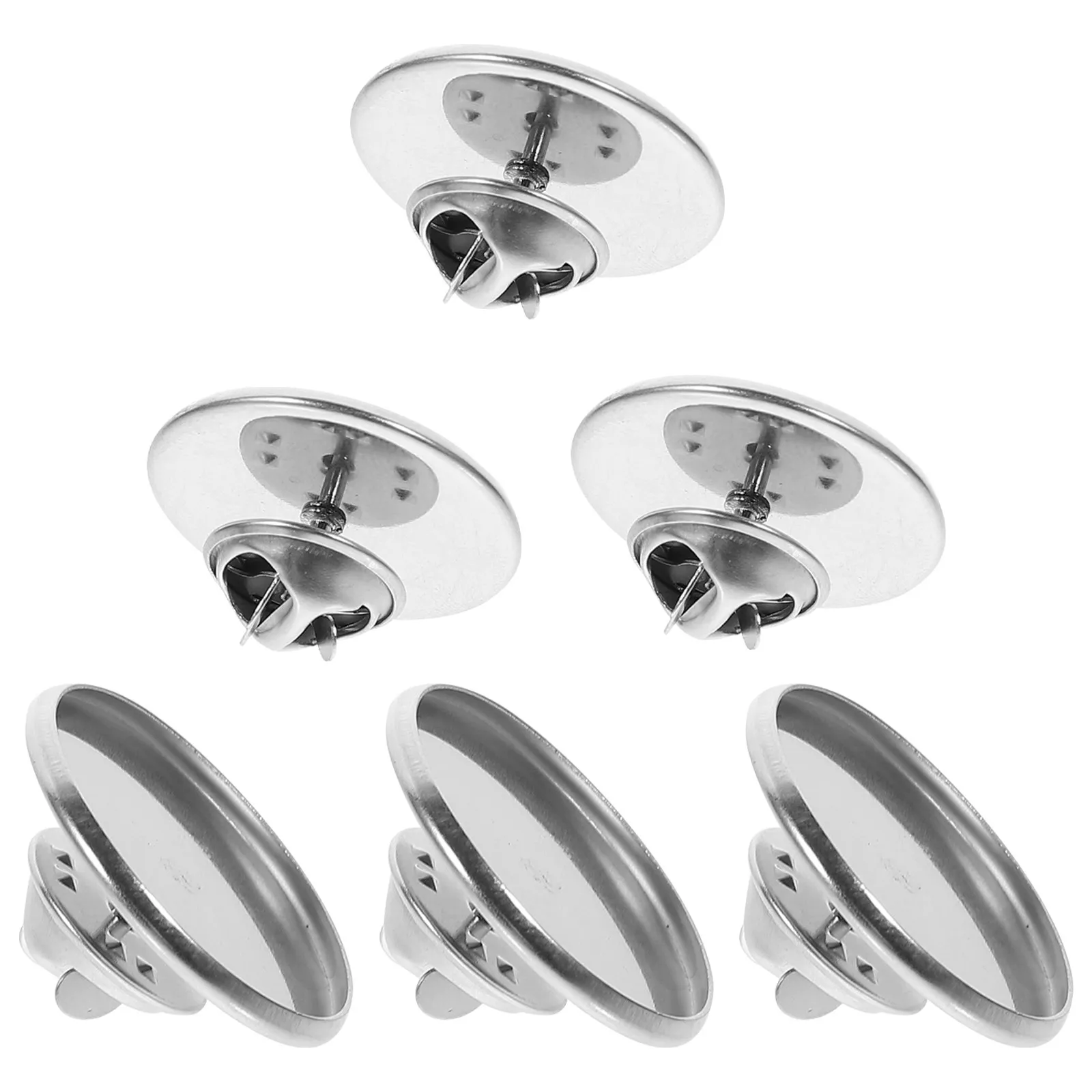 

20Sets Premium Stainless Steel Brooch Base Tray DIY Button Badge Making Accessories Brooch Craft Material Breastpin Safety Base