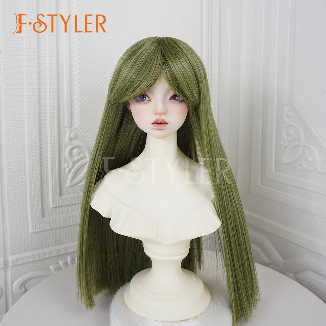

Парик FStyler для кукол BJD, длинный прямой, мягкий, шелковистый, из термостойкого волокна, для кукол 6-7, 7-8, 8-9 дюймов