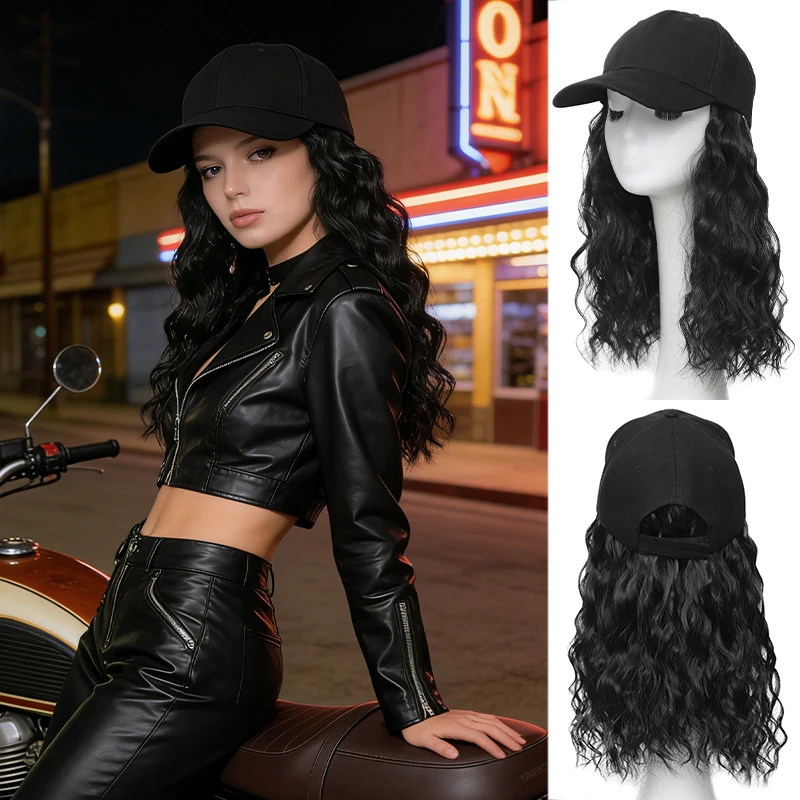 

Hat wig integrated women's duckbill hat corn whisker bob fashionable simulation hair full head cover