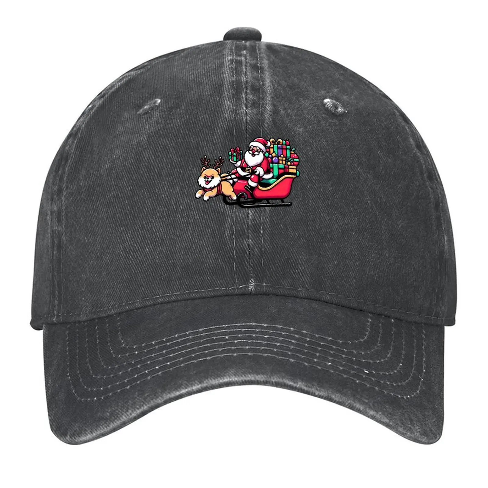 Pomeranian Dog Santa Claus Baseball Cap fishing hat fun hats Dropshipping Sunhat Mens Women's