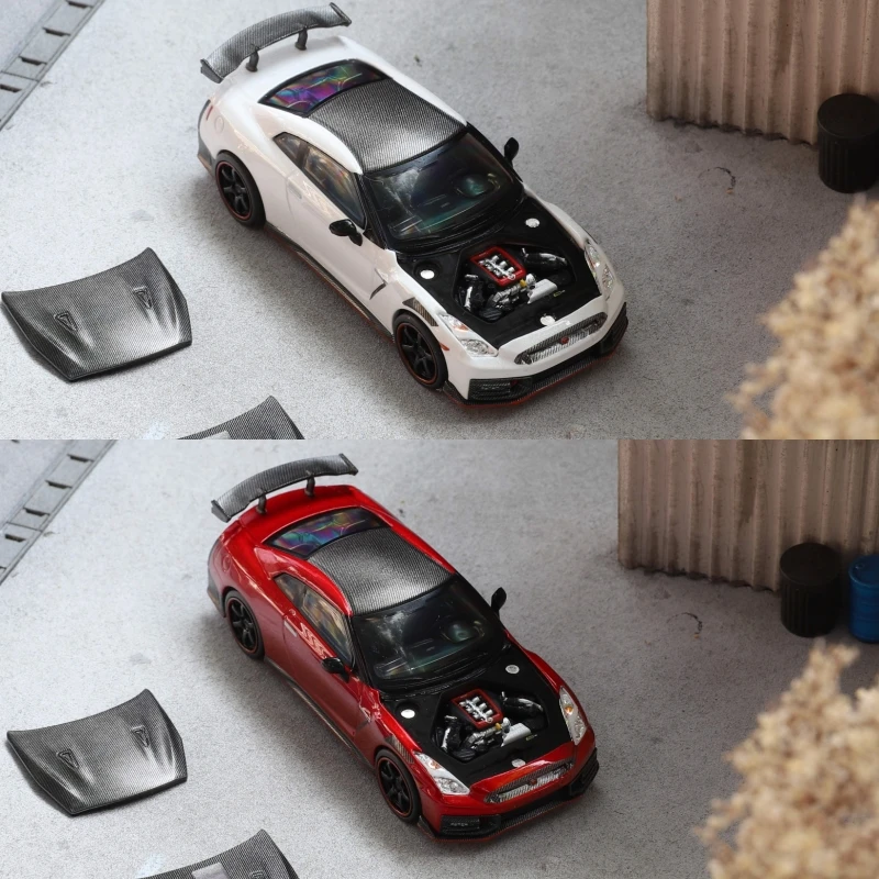 

[Предпродажа] Fuji 1:64 Skyline R35 Карбоновый капот, красный/белый, литая под давлением модель автомобиля
