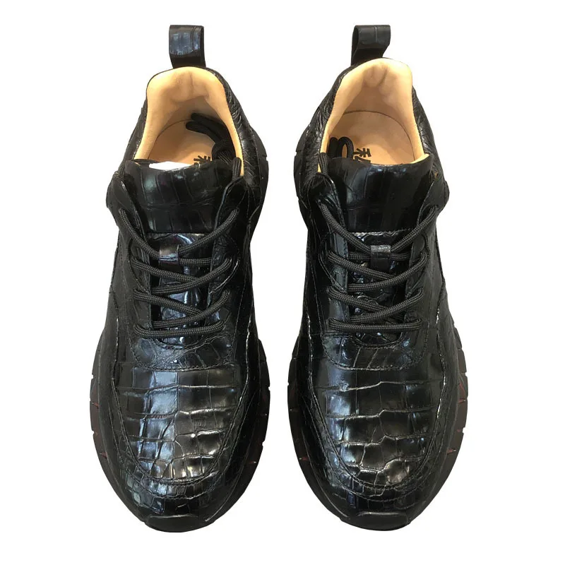 New Male Skin Sports For Trendy Versatile Genuine Casual Lace Up Fashion Belly Leather Men's Walking Men Shoes кроссо  кроссовки