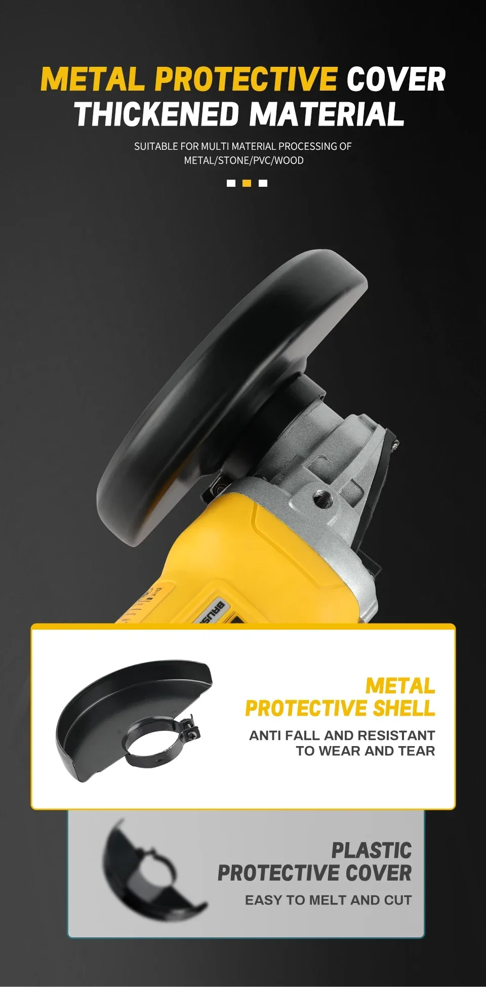 Dewalt DCG406 125 mm Winkelschleifer, kabellos, bürstenlos, 9000 U/min, Schneidemaschine, Poliermaschine für 18-V-Batterie – Detail 5