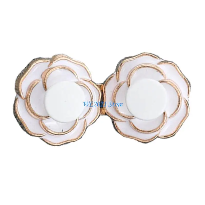 G5GC قابل للإزالة زر الجينز دبوس أزرار جينز للجينز فضفاض قابل للتعديل الخصر مشبك لطيف كاميليا زر الخصر لا الخياطة #2