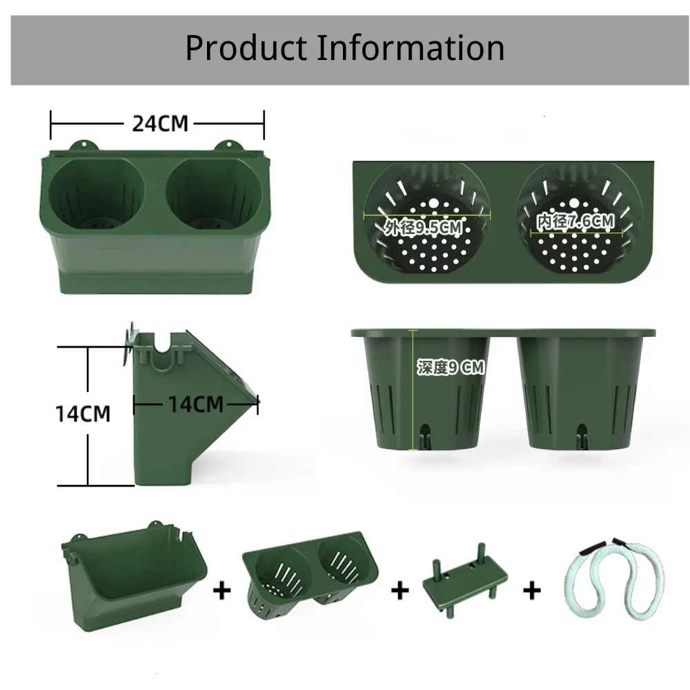 1 szt. Sadzarka ścienna z możliwością układania w stosy naczynia z tworzywa sztucznego ogrodowa samopodlewający się kwiat do zawieszenia pionowe