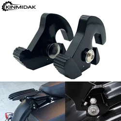 Motorcycle Black Detachable Rotary Sissy Bar Luggage Rack Latch Clips For Harley Softail Sportster 883 1200XL Touring Glide