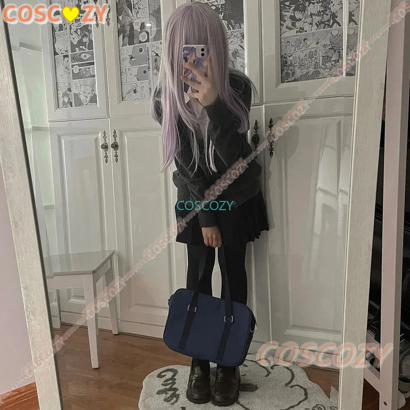 Kostum Cosplay Aharen-san Wa Hakarenai Reina Aharen Seragam Sekolah Pakaian Wanita Blus Rok Kostum Halloween dengan Wig