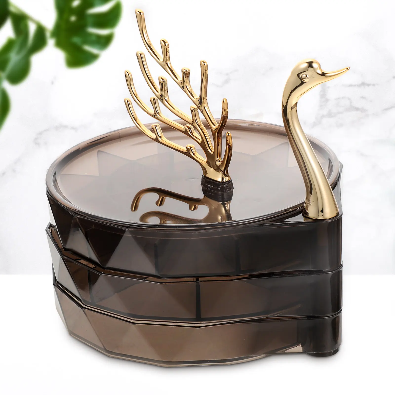

1pcs Swan Shape Desktop Jewelry Box For Rings Earrings Necklaces Bracelets Small Jewelry Storage Organizer Case Gift Packaging