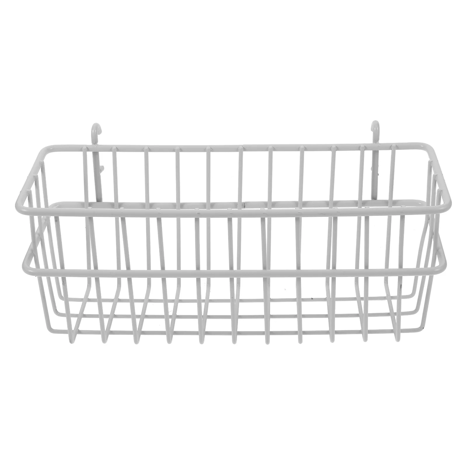 

Wall Storage Basket 1 Small White Pegboard Kitchen Organizer Bins Wire Iron Classic Style Versatile Use Food PantryTrash