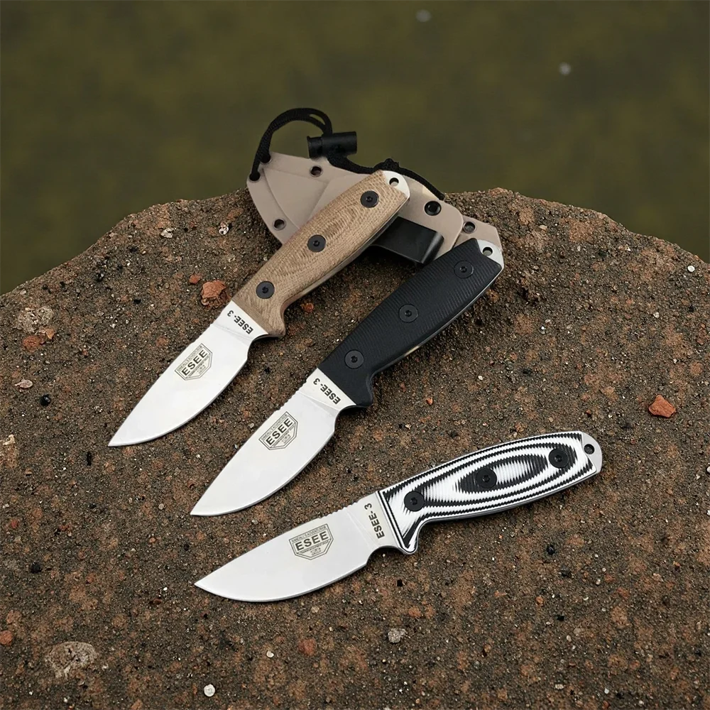新しい-esee-サバイバル固定刃ナイフ-9cr18mov-鋼ノンスリップ-g10-ハンドル-edc-屋外キャンプ釣り狩猟ツールシース付き