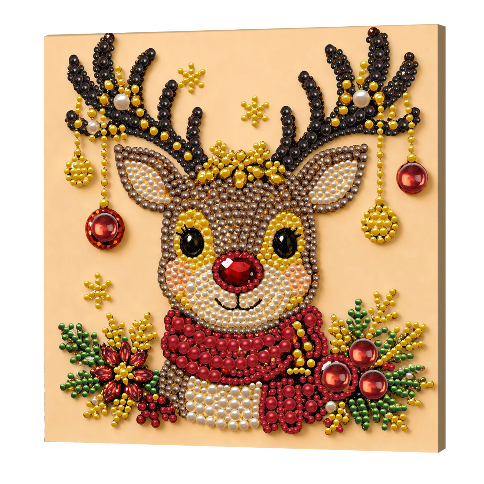 Kerstparel Diamant Schilderkunst Set Met Frame DIY Parelkraal Knutselset Voor Volwassenen Beginner Huisdecoratie Wandkunst Feestcadeau