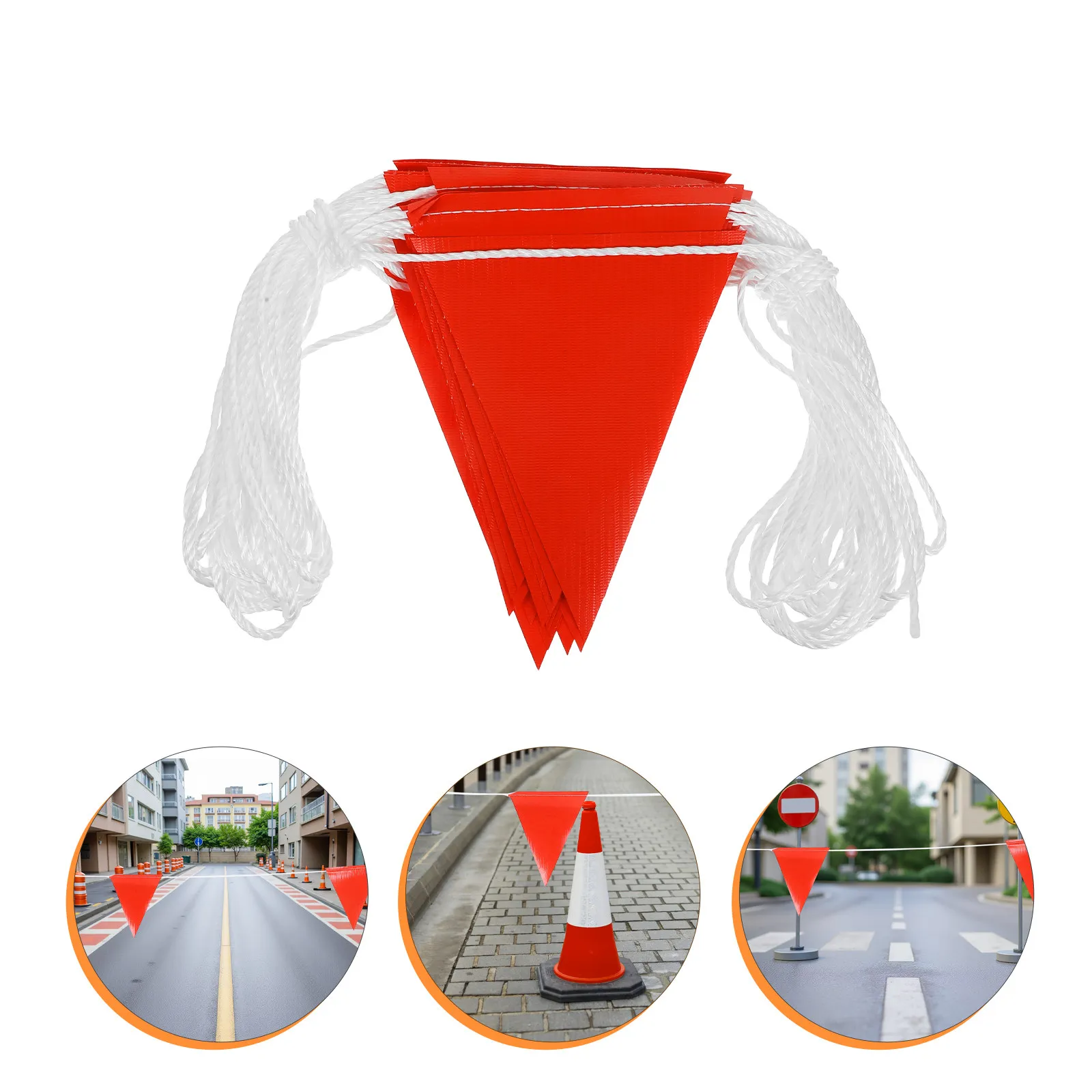 

1 Roll Safety Warning Flags High Visibility Construction Boundary Marker Traffic Control Caution Banner Outdoor Site Barrier