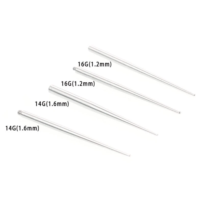 Stainless Steel Perforation Auxiliary Guide Rod Internal and External Thread Rod Puncture Tattoo Belly Button Nail Rod