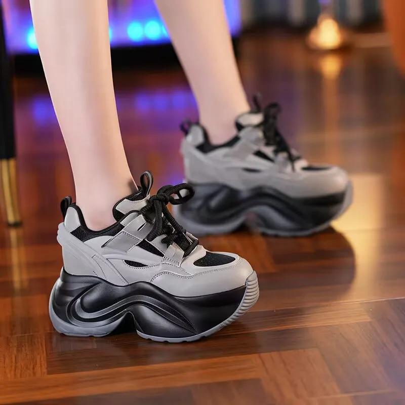 

New Platform Fashion Casual Chunky Sneakers Women Autumn Sneakers Women Thick-Soled Thick Bottom Asual Shoes Zapatos De Mujer