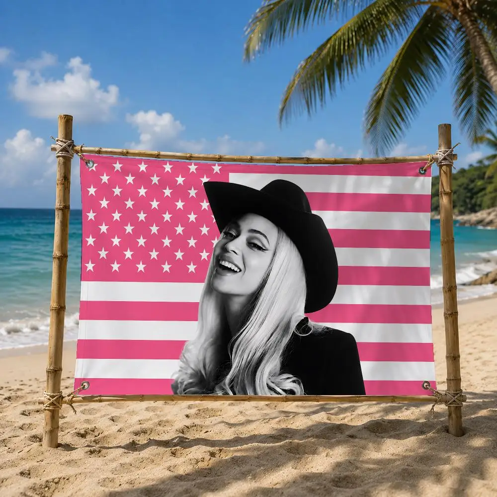 Beyonce R&B Diva Art Flags Room Bedroom Home Outdoor Wall Hanging Concert Printed Background Decoration Art Banne