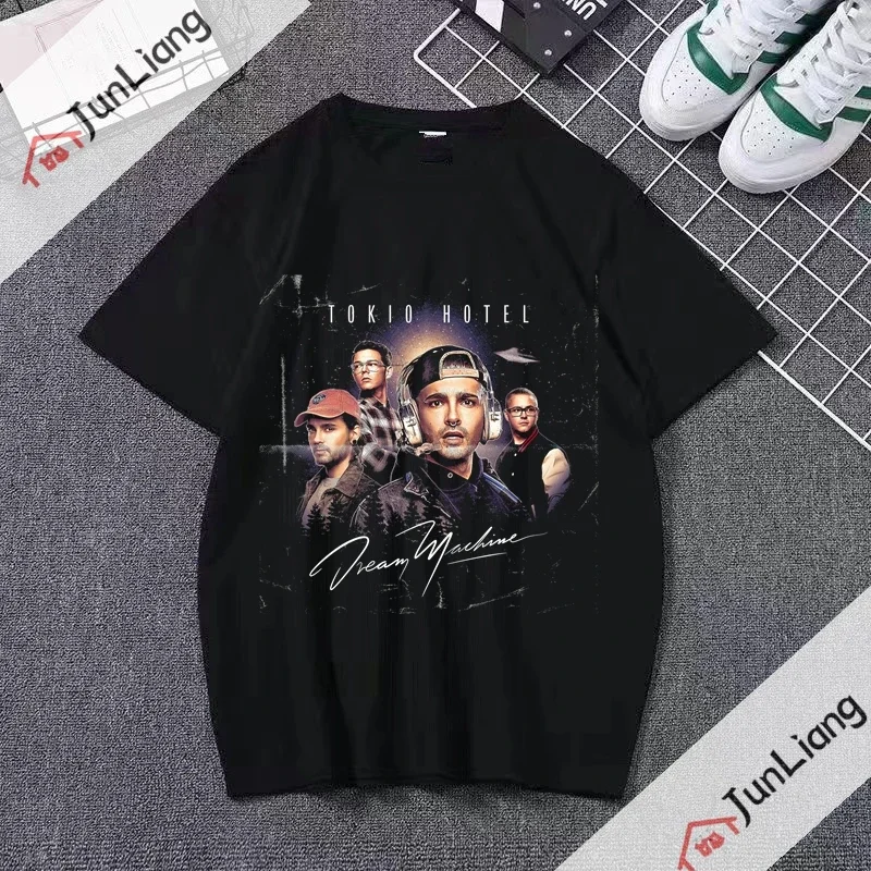 Tokio Hotel Rock Men\'s and Women\'s T-shirt Music Novelty T-shirt Short Sleeve Crewneck Tee Printed Clothes