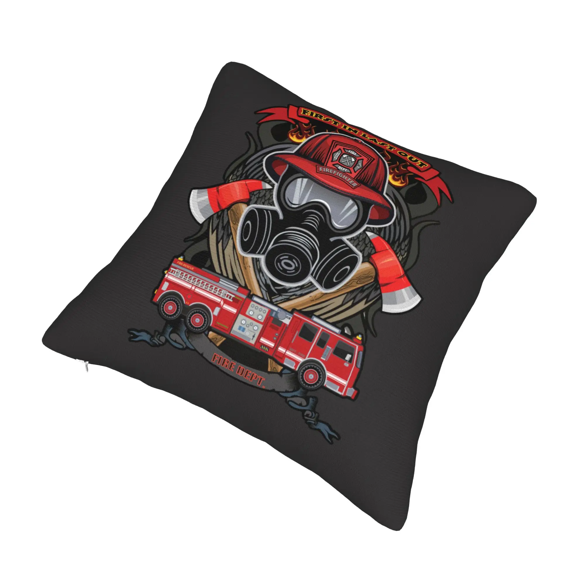 Vintage Fire Rescue Fireman Skull Firefighter  Pillow Case 45x45cm Bedroom Decoration Cute  Outdoor Cushions Square Pillowcase