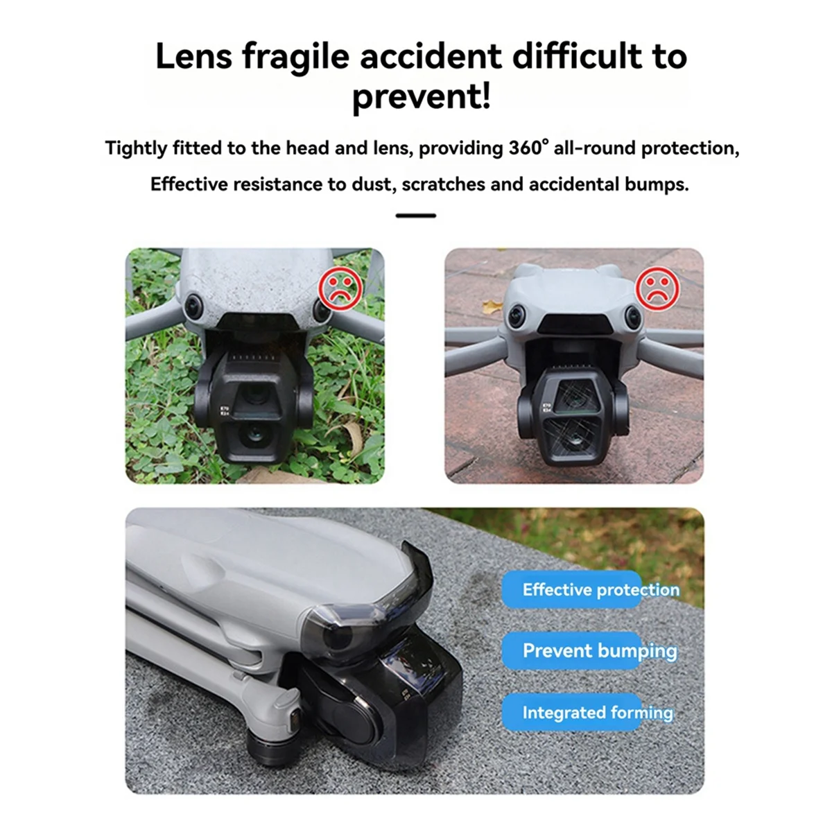 AB01 Lens Cap for AIR 3S Drone Protective Gimbal Lock Cover Camera Guard Anti-Scratch Protector Props Fixer Accessory