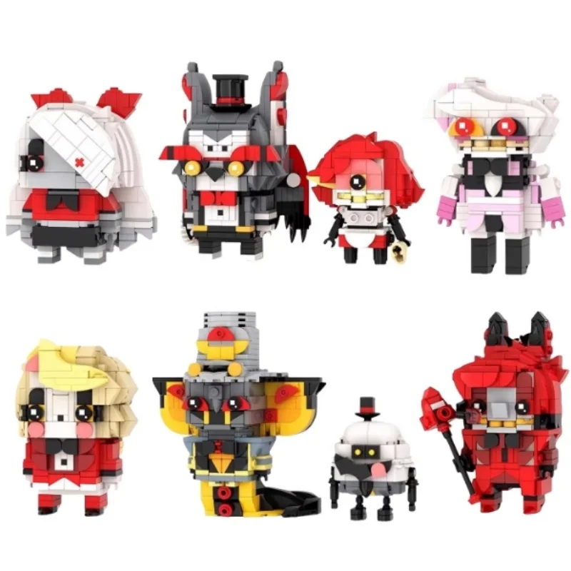 

Anime Hazbin Hotel Fangtouzai Building Blocks Moc Anime Character People Collage Model Small Particle Assembly Toy Gift