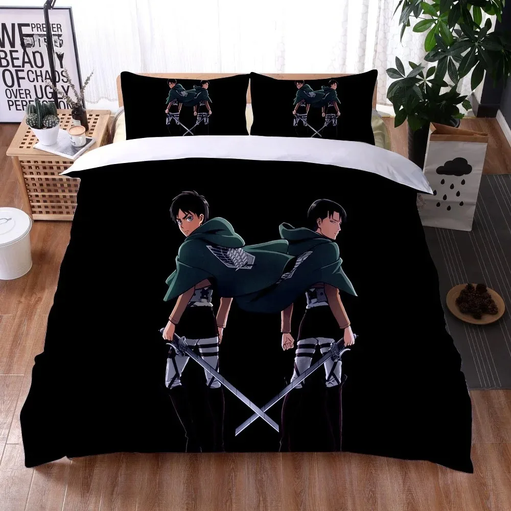 Attack on Titan Bedding Set Anime Games 3D Printed Duvet Cover Pillow Cases Comforter Bedding Set Birthday Gifts