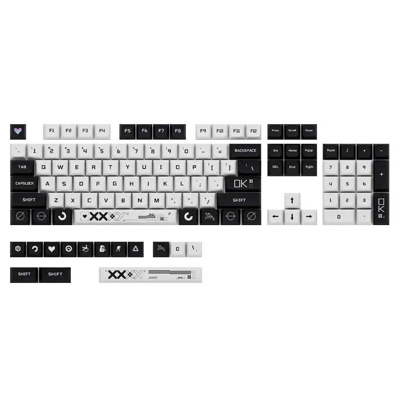 Imagem -05 - Teclas Mecânicas do Teclado Grupo Preto e Branco Pbt Keycap Xda Profile Personalização mx Diy